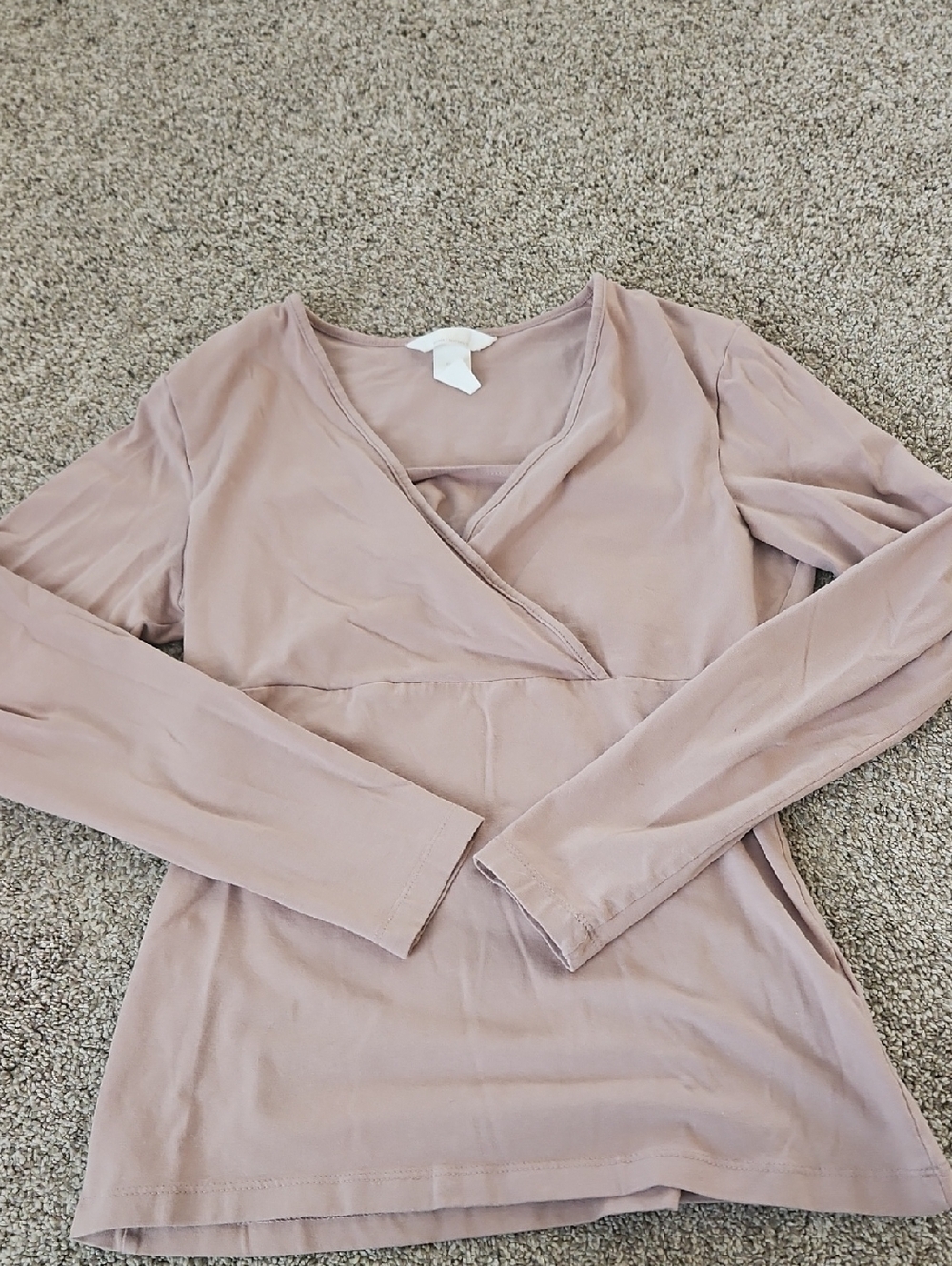 Women's Long Sleeve Wrap-Front Top in Blush Pink